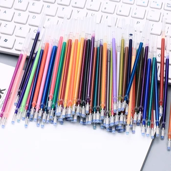 100 комплектов цветов Стержень для заправки гелевых ручек Разноцветные ручки с гелевыми чернилами для рисования граффити Школьные канцелярские принадлежности
