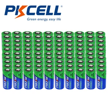 100шт Pkcell CR123A 3V Литиевая Батарея Li-MnO2, Батарейки для Ламп, Равные CR123 123A CR17345 KL23a VL123A DL123A 5018LC EL123AP
