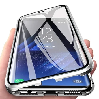 10шт 360 Магнитный Металлический Чехол Для Телефона Xiaomi Redmi Note 12 11 10 9A 9S 9C 9T 8T 8 8A Poco M3 X3 Pro Двусторонняя Стеклянная Крышка