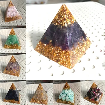 1шт Натуральный кристалл кварца, отверждающий смолу, большая энергетическая пирамида, подарок, индивидуальное художественное украшение для дома, повышающее энергетическое здоровье