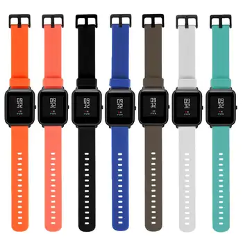 20 мм Силиконовый ремешок для наручных часов Xiaomi Huami Amazfit Bip BIT PACE Lite Спортивный браслет Аксессуары для смарт-часов