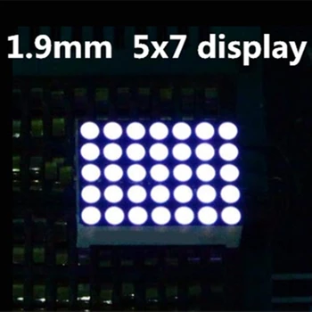 20 ШТУК 1,9 мм 5X7 светодиодный дисплей белый с общим анодом светодиодный точечно-матричный цифровой ламповый модуль 5*7 цифровая трубка