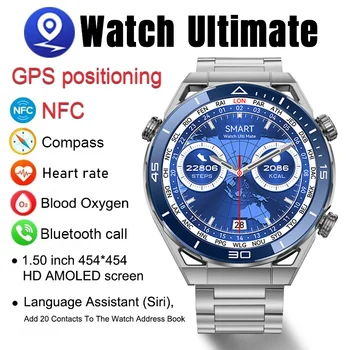 2023 Новые Бизнес-Смарт-Часы Ultimate Smart Watch для Huawei Мужчин Bluetooth Call Compass NFC 100 + Sprots Smartwatch Водонепроницаемые Часы IOS