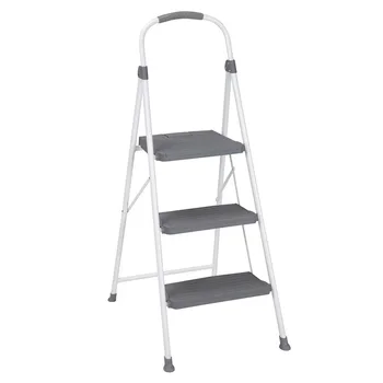 3-ступенчатый складной стул Премиум-класса, бело-серая лестница для домашней складной лестницы