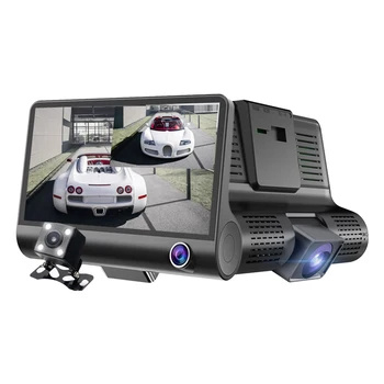 4,0 Дюймовый HD Ночной Автомобильный Видеорегистратор Dash Cam Video Recorder Auto 3 Объектива Камеры С Камерой заднего вида Регистратор Vechcle Dashcam DVRs