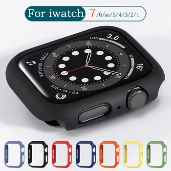41 мм 45 мм Чехол для Apple Watch 7, жесткий бампер из ПК, матовый защитный чехол для iWatch Series 7, корпус для часов, аксессуары для бампера из ПК