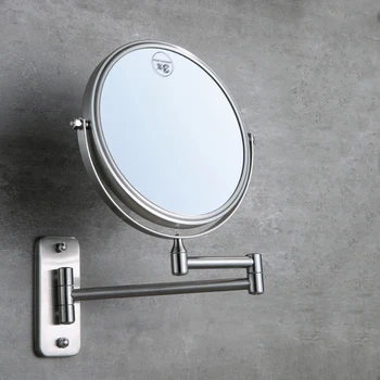 8-Дюймовое Латунное Зеркало для ванной Комнаты с 3-кратным Увеличением, Косметическое зеркало Высокой четкости, Двустороннее Поворотное Складное зеркало, Матовое