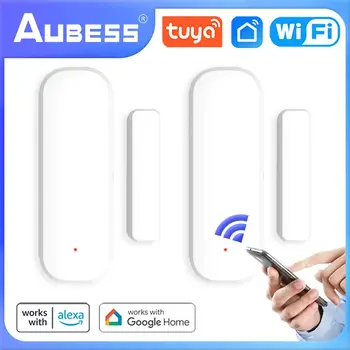 AUBESS Tuya WiFi Умный Дверной Датчик Детекторы открытия и Закрытия дверей Умный Дом Охранная Сигнализация Smart Life APP Control
