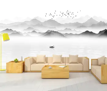 beibehang Пользовательские чернильные обои с пейзажем для гостиной, ТВ-фон, 3D обои, украшение дома, салон, настенные наклейки