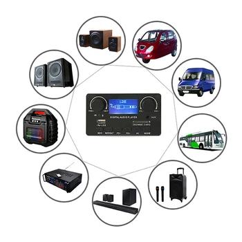 Bluetooth 5,0 Плата MP3-Декодера Поддерживает Запись громкой Связи FM DC 12 В MP3 WMA WAV APE FLAC Аудиоплеер для Автомобиля