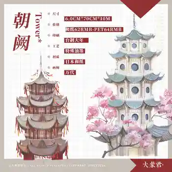Chaoque Тайваньского производства 10mpet Специальная башня для выпуска чернил, ландшафтный дизайн, бумажная лента в древнем стиле