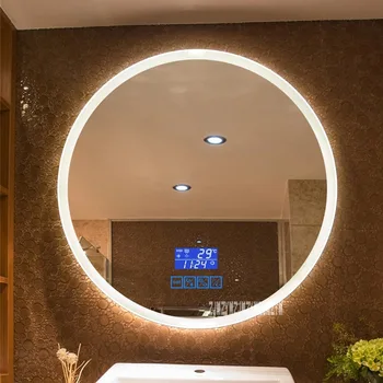 CTL304 60 см Обновление 2-цветное Умное Зеркало с Подсветкой, Настенное Светодиодное Зеркало для Ванной Комнаты, Круглое Зеркало для Туалетного Столика с Сенсорным экраном 110 В/220 В