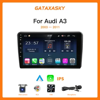 GATAXASKY 9-Дюймовый Автомобильный Радиоприемник 2 Din Android Стерео С Экраном Для Audi A3 8P 2003-2012 Carplay Интеллектуальная Система Мультимедиа Wifi