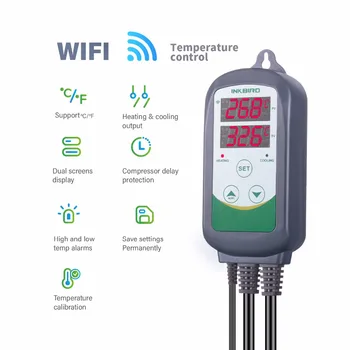 INKBIRD ITC-308 WIFI Регулятор температуры, цифровой Удобный Термостат на выходе, Бытовая техника для отопления и охлаждения