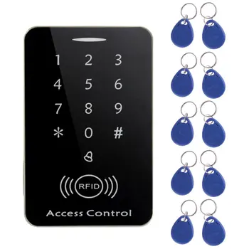 M203SE RFID Автономный считыватель карт контроля доступа с сенсорным экраном с цифровой клавиатурой, 10 шт., ключи-карты для дома, квартиры, фабрики