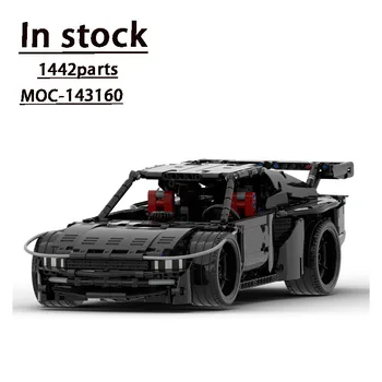 MOC-143160 Новый черный суперкар 74 в сборе, кирпичная модель • 1422 Детали, сращивание высокой сложности, детская игрушка в подарок на день рождения