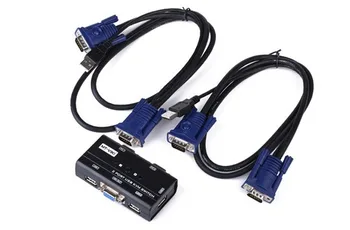 MT-260KL 2 порта KVM-коммутатора Управляют 2 хостами ПК с помощью 1 комплекта USB-клавиатуры, мыши и монитора VGA, Мультикомпьютер управляет оригинальным кабелем