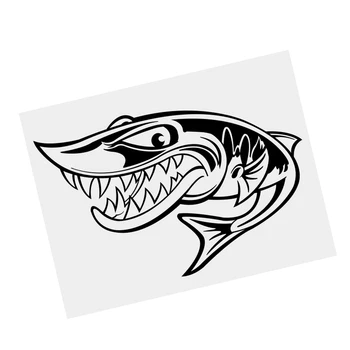 S61407 # Angry Pike Fish Черная Прозрачная Автомобильная Наклейка, Виниловая наклейка, Водонепроницаемые Декоры для бампера мотоцикла, ноутбука