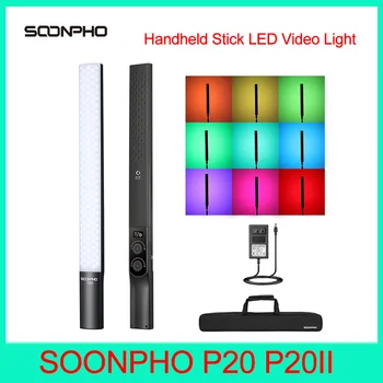 SOONPHO P20 P20II handheld Stick LED Video Light 20W 3000K LED Light Stick Speedlight Фотографическое Освещение С тестом 4400 мАч