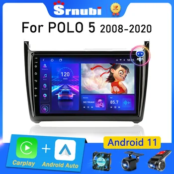Srnubi Android 11 Автомагнитола для Volkswagen VW polo 5 седан 2008-2020 Мультимедийный плеер 2 Din Carplay Стерео GPS DVD Головное устройство