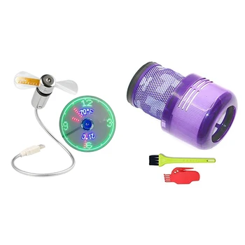 USB-вентиляторы с индикацией времени и температуры, креативный комплект из 3 предметов с фильтрами для Dyson V11, запасные части, комплект вакуумных фильтров