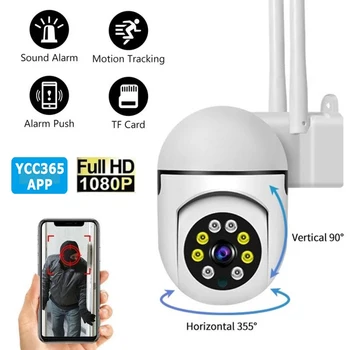 Ycc365 Plus IP wifi Камера наблюдения HD 1080P Облачная Беспроводная Система автоматического отслеживания, Инфракрасная камера наблюдения, монитор безопасности