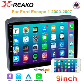 Автомобильное радио X-REAKO 4G WiFi Android12 для Ford Escape 2000-2007 GPS-навигация Стереоприемник Автомобильный Видео Мультимедийный плеер Carplay