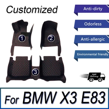 Автомобильные коврики для BMW X3 E83 2005 2006 2007 2008 2009 2010, изготовленные на заказ автоматические накладки для ног, автомобильные ковровые покрытия, аксессуары для интерьера