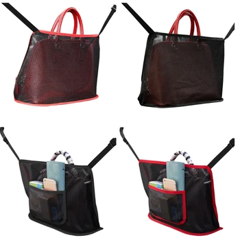 Автомобильный Сетчатый карманный держатель для сумочки, чехол-сетка для хранения водителя, Автомобильные крючки для сумочек и сумок на переднем сиденье