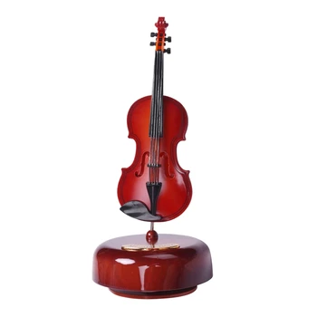 Акция! Музыкальная шкатулка для скрипки, вращающееся музыкальное основание, классическая музыкальная шкатулка-инструмент, подарок для мальчиков и девочек на день рождения, Рождество