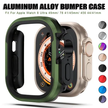Алюминиевый Металлический Защитный Чехол для Apple Watch ultra Case 49 мм Рамка iWatch series 8 7 6 SE 5 4 41 мм 45 мм 40 мм 44 мм