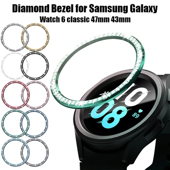 Безель с бриллиантами для Samsung Galaxy Watch 6 43 мм, 47 мм, безель с бриллиантами, защитный чехол для Galaxy Watch6