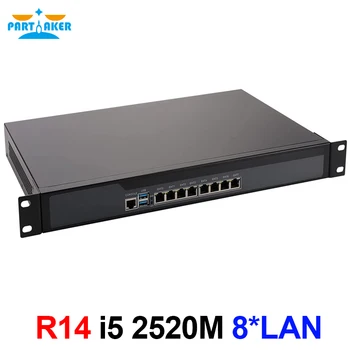 Брандмауэр Partaker R14 8 * Intel I211 Gigabit Ethernet Router Server VPN с процессором Core i5 2520M 19 Дюймов 1U Для установки в стойку