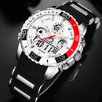 Бренд Readeel мужские спортивные часы с 2 часовыми поясами, мужские модные часы, резиновые цифровые кварцевые наручные часы relogio masculino, мужские часы