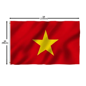 Быстрая доставка Цифровая печать Флагов Вьетнама из 100% полиэстера