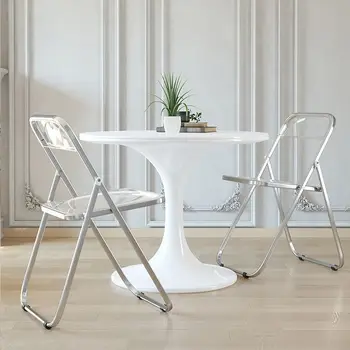 Бытовой Прозрачный Складной стул, Модный Хрустальный обеденный стул, Легкий стул, Офисный стул для фотосъемки и стулья для макияжа