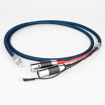 Высококачественный посеребренный кабель для проигрывателя с 5-контактным разъемом DIN-XLR, аудио-Тонармический кабель с проводом заземления