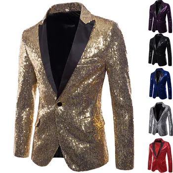 Горячие мужчины, Блестящий блейзер с золотыми блестками, украшенный блестками, куртка, Мужской блейзер для ночного клуба, костюм для свадебной вечеринки, куртка для сценических певцов, одежда