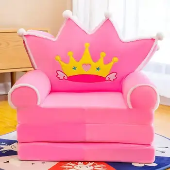 Детский диван, Детский диван, Милый Мультяшный Ленивый Складной Маленький Диван-кровать, Девочка, Принцесса, Малыш, Детское кресло-мебель двойного назначения