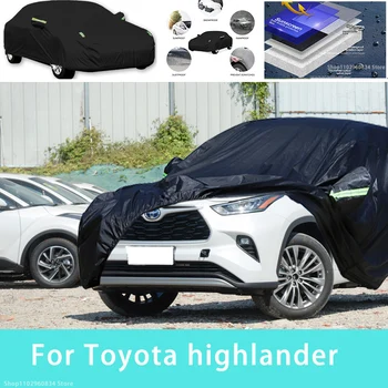 Для Toyota Highlander Наружная защита, полные автомобильные чехлы, снежный покров, солнцезащитный козырек, водонепроницаемые пылезащитные внешние автомобильные аксессуары