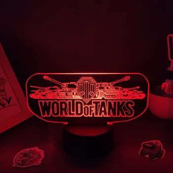 Игровой знак World of Tanks 3D Лампы Led RGB Неоновый ночник На День Рождения Классный подарок для Друга Прикроватный столик Красочное украшение рабочего стола