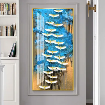 Картина из хрустального фарфора Wild goose 5D, инкрустация бриллиантами, картина с небесным пейзажем Для гостиной, настенные панно для украшения дома