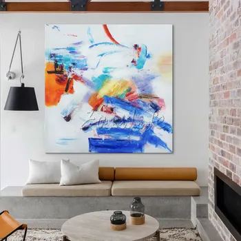 Картина на холсте, настенный арт-декор quadro, абстрактная живопись, настенные панно для гостиной, современный абстрактный синий цвет, caudros decor76