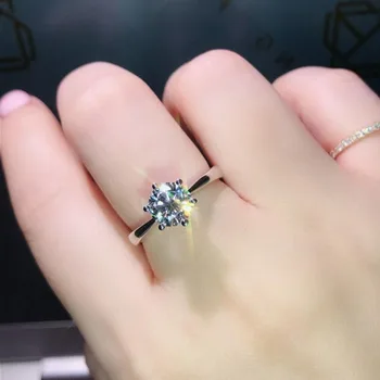 Классическое кольцо с кристаллами в виде шести когтей для женщин, модная простая помолвка, вечеринка на годовщину свадьбы, ювелирные аксессуары, подарки
