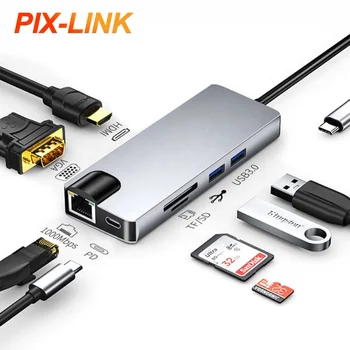 концентратор USB type-c, док-станция type c, USB-концентратор с зарядным устройством hd-mi + usb3.0 + pd