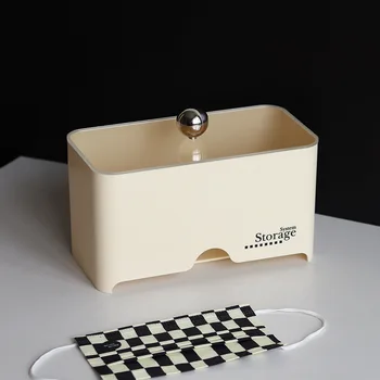 Коробка для хранения масок с прозрачной крышкой в скандинавском стиле, переносная коробка для хранения масок, пылезащитная коробка для хранения