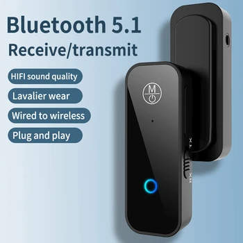 Лучшие предложения Петличный Беспроводной Bluetooth Аудиоприемник Передатчик BT5.1 3,5 Мм Разъем AUX Автомобильный Аудиоадаптер Поддержка громкой связи Calli