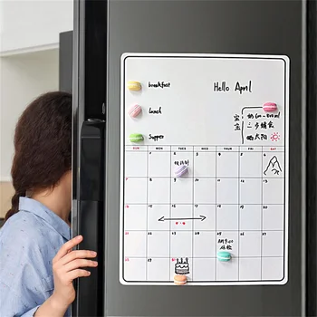 Магнитный календарь формата А5 Для Холодильника Ежемесячный Еженедельный Планировщик Календарная таблица Доска сухого Стирания Наклейка на холодильник Доска объявлений Меню