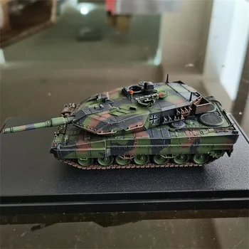 Масштабная модель 1:72 Немецкий Леопард 2A6 Основной боевой танк Трехцветный Камуфляж Издание Готовый сплав Коллекция подарков Дисплей Игрушечный вентилятор