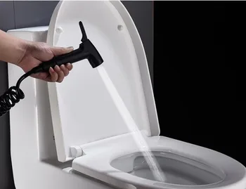 Матовый черный АБС-пластик ручной распылитель для ванной комнаты, туалета, душа, биде